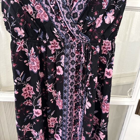 BONGO Dress Floral Faux Wrap Long Maxi Womens S - Picture 3 of 12